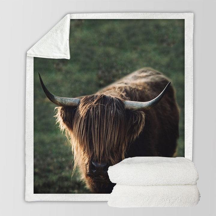 Funny Wild Yak Throw Blanket