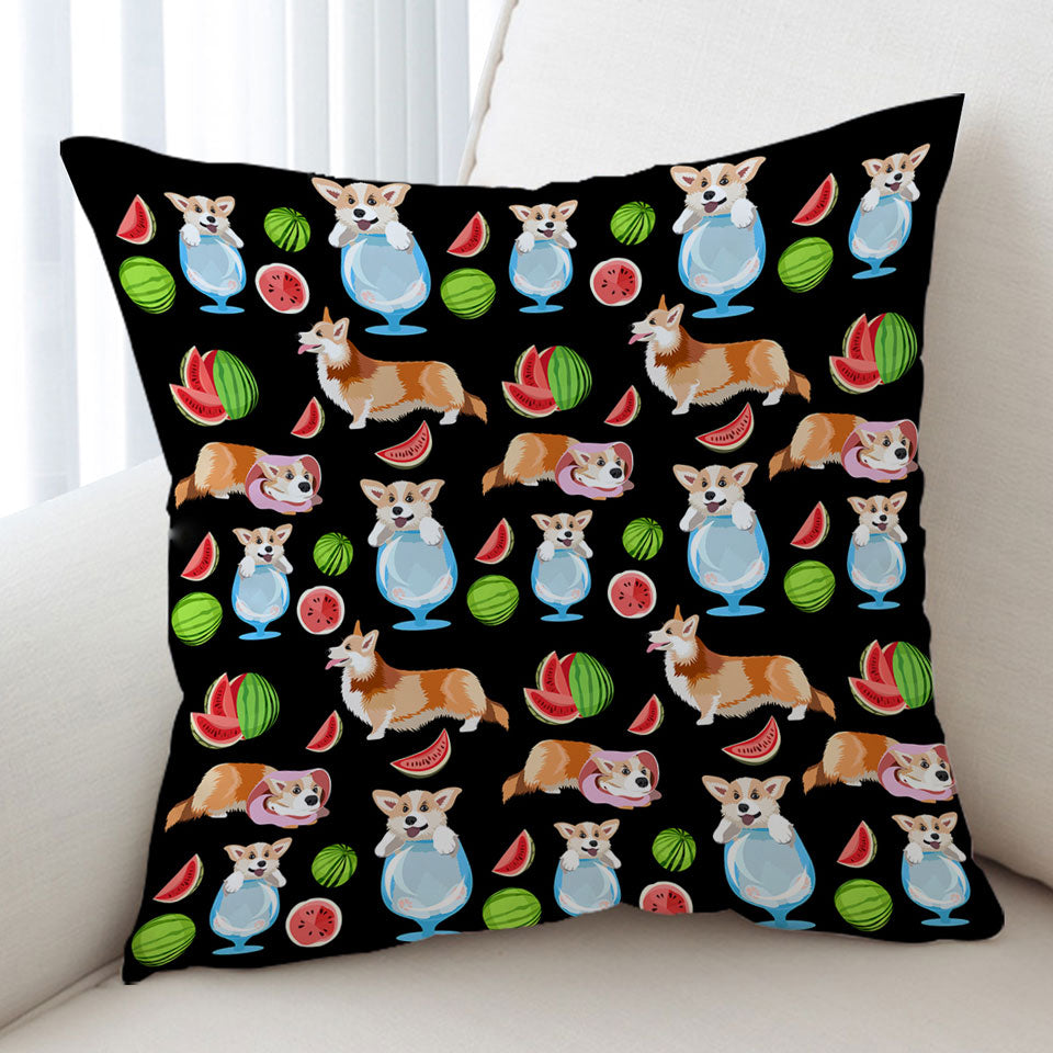Funny and Cute Corgi Dog Throw Pillow