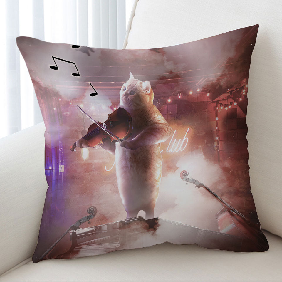 Funny and Cute Cushion Cat Playing Violin
