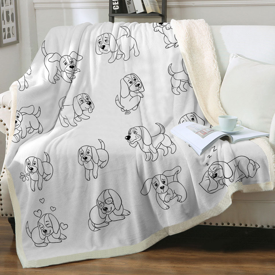 Funny and Cute Puppy Sherpa Blanket for Kids
