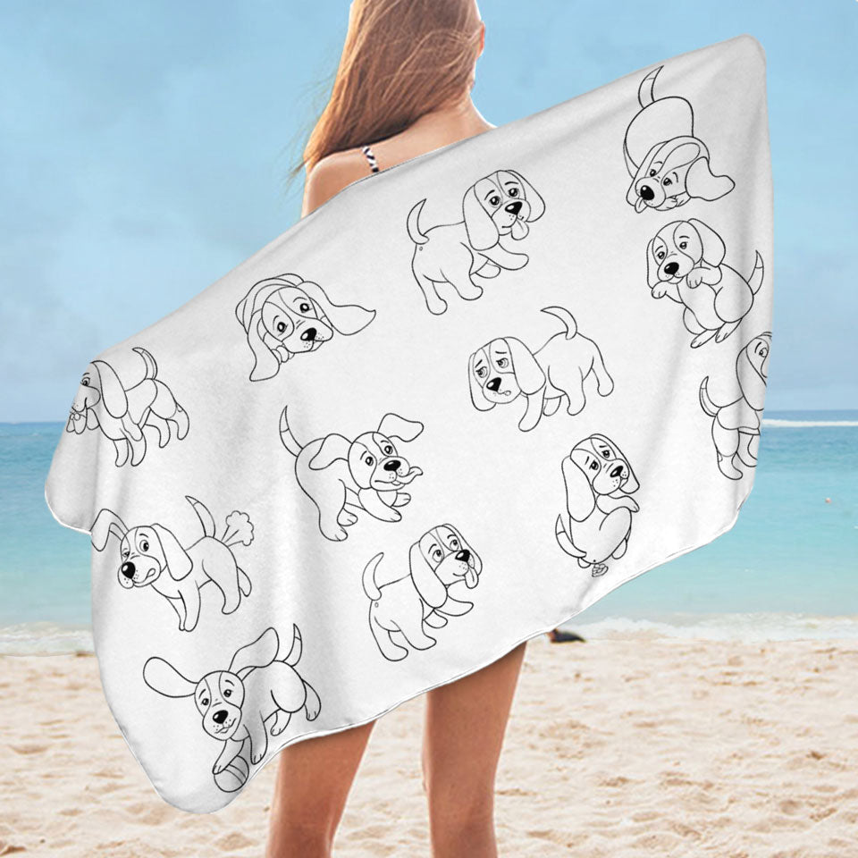Funny and Cute Puppy Swims Towel for Kids