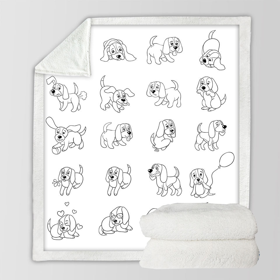 Funny and Cute Puppy Throw Blanket