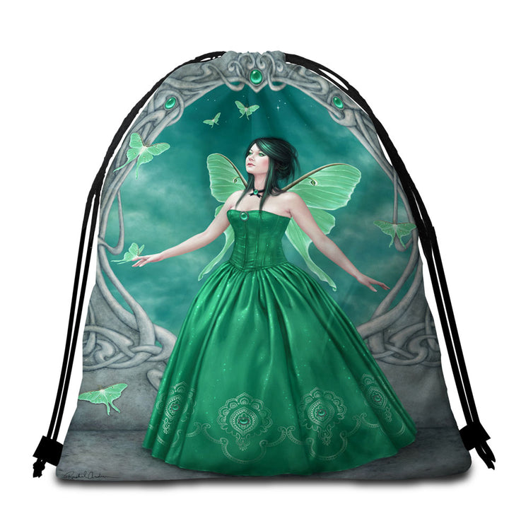 Beach Towel Bags Fantasy Art Dragon Echoes of Light