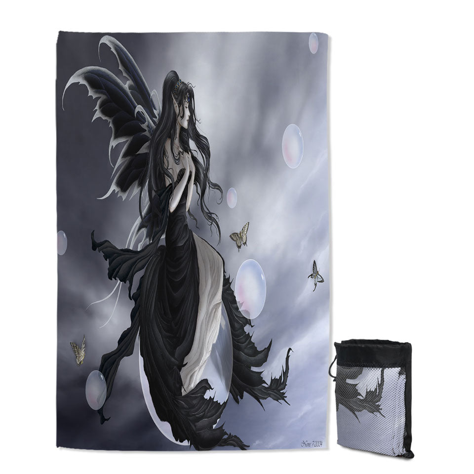 Gathering Storm Fantasy Art of Dark Fairy Quick Dry Beach Towel