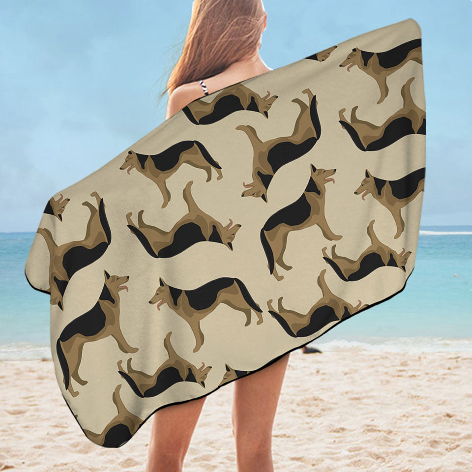 German Shepherd Dog Cool Beach Towels