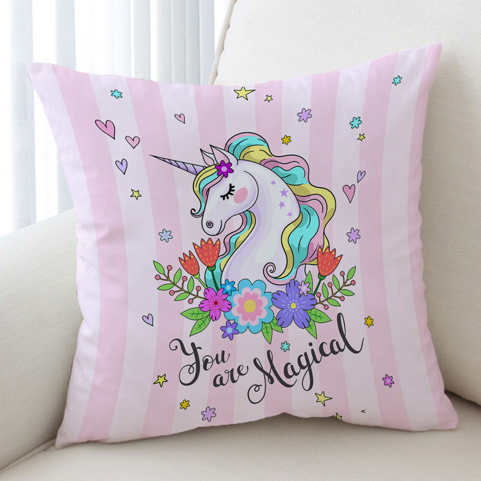 Girls Cushion Covers You are Magical Girly Unicorn