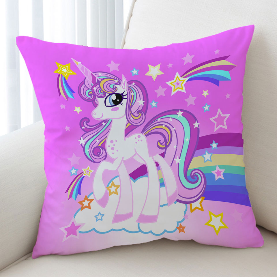 Girls Cushions Pinkish Rainbow Unicorn Cushion Cover