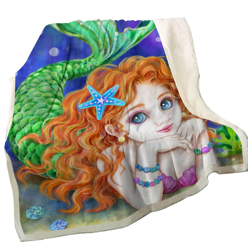 Girls Room Designs Mermaid Fleece Blankets