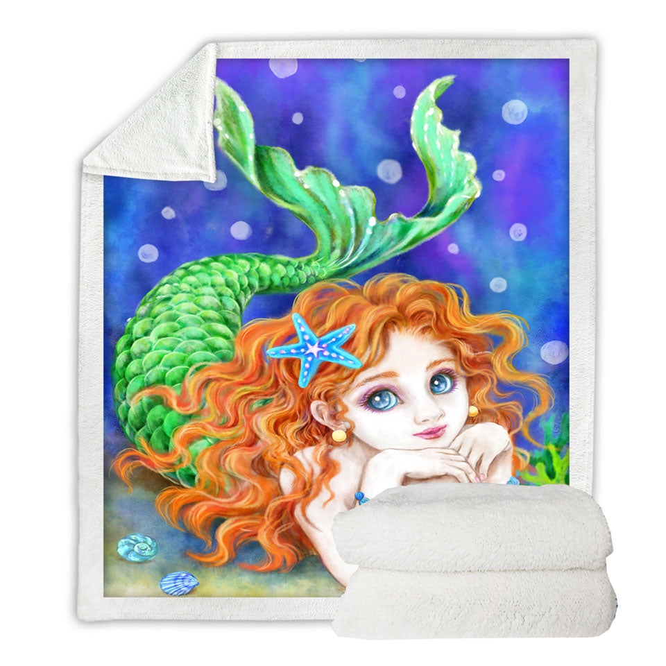Girls Room Designs Mermaid Lightweight Blankets