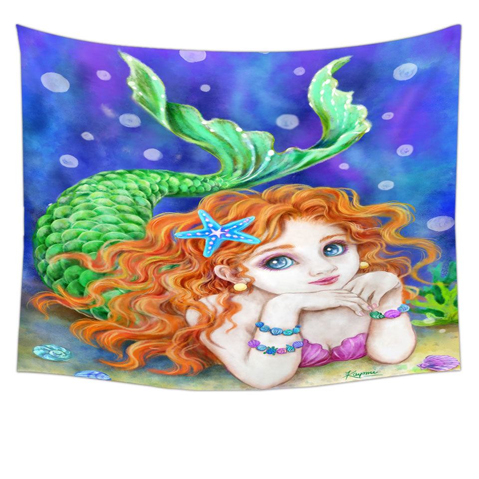 Girls Room Designs Mermaid Tapestry Wall Hanging
