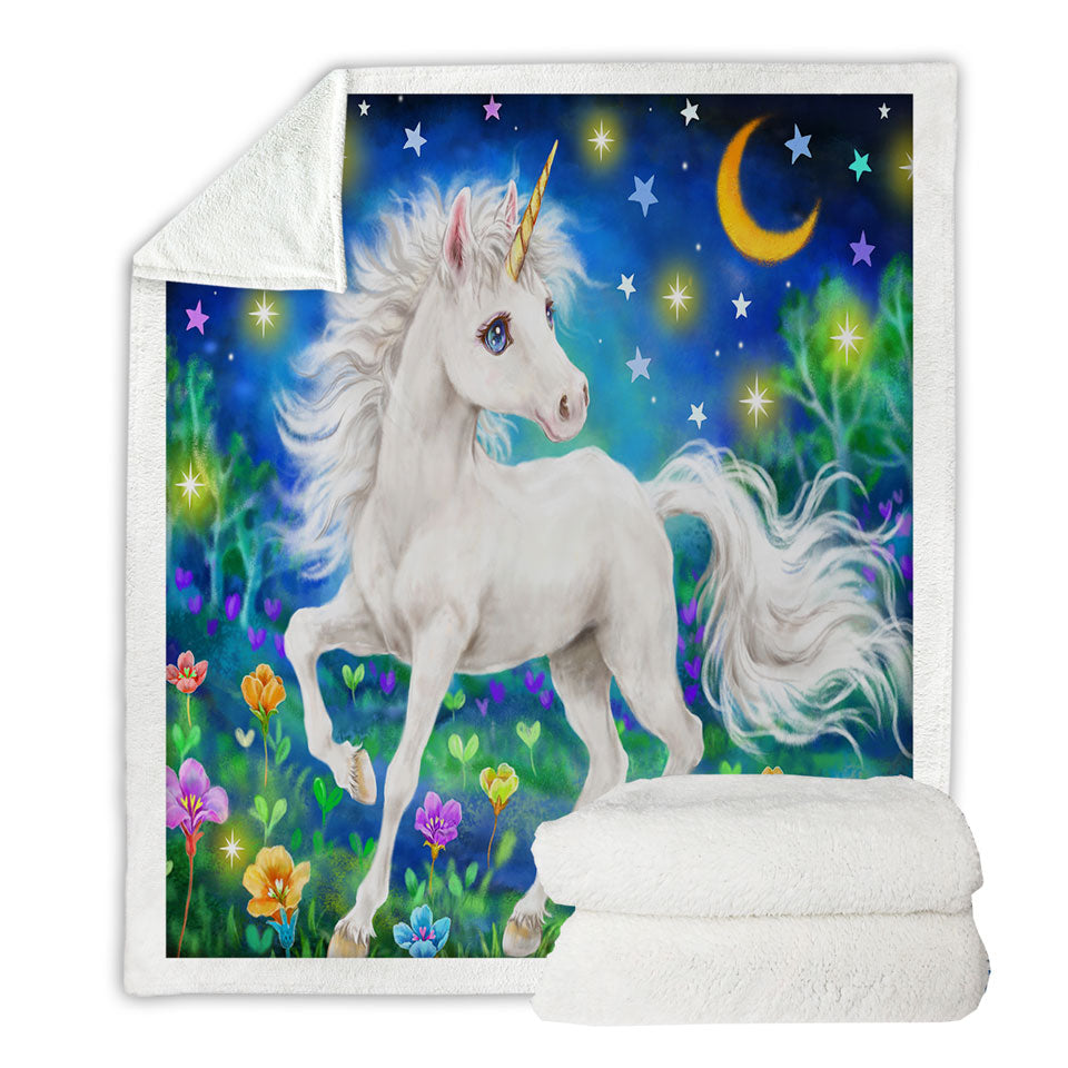 Girls Sofa Blankets Designs Unicorn Magical Blooming Dreams