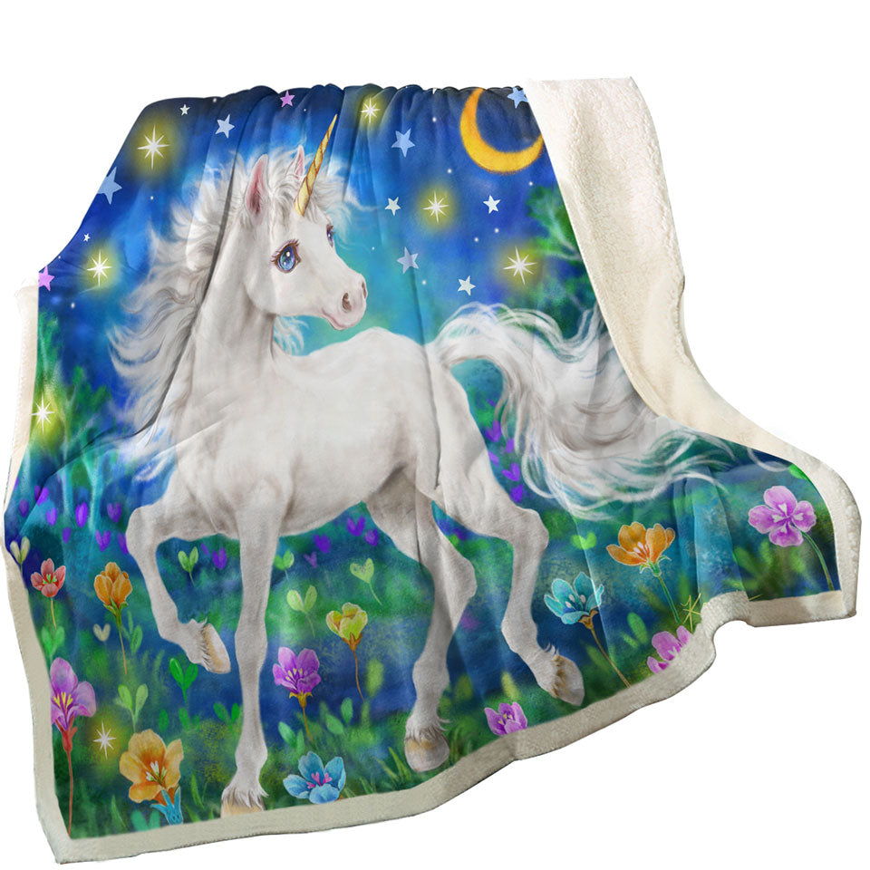 Girls Throws Designs Unicorn Magical Blooming Dreams