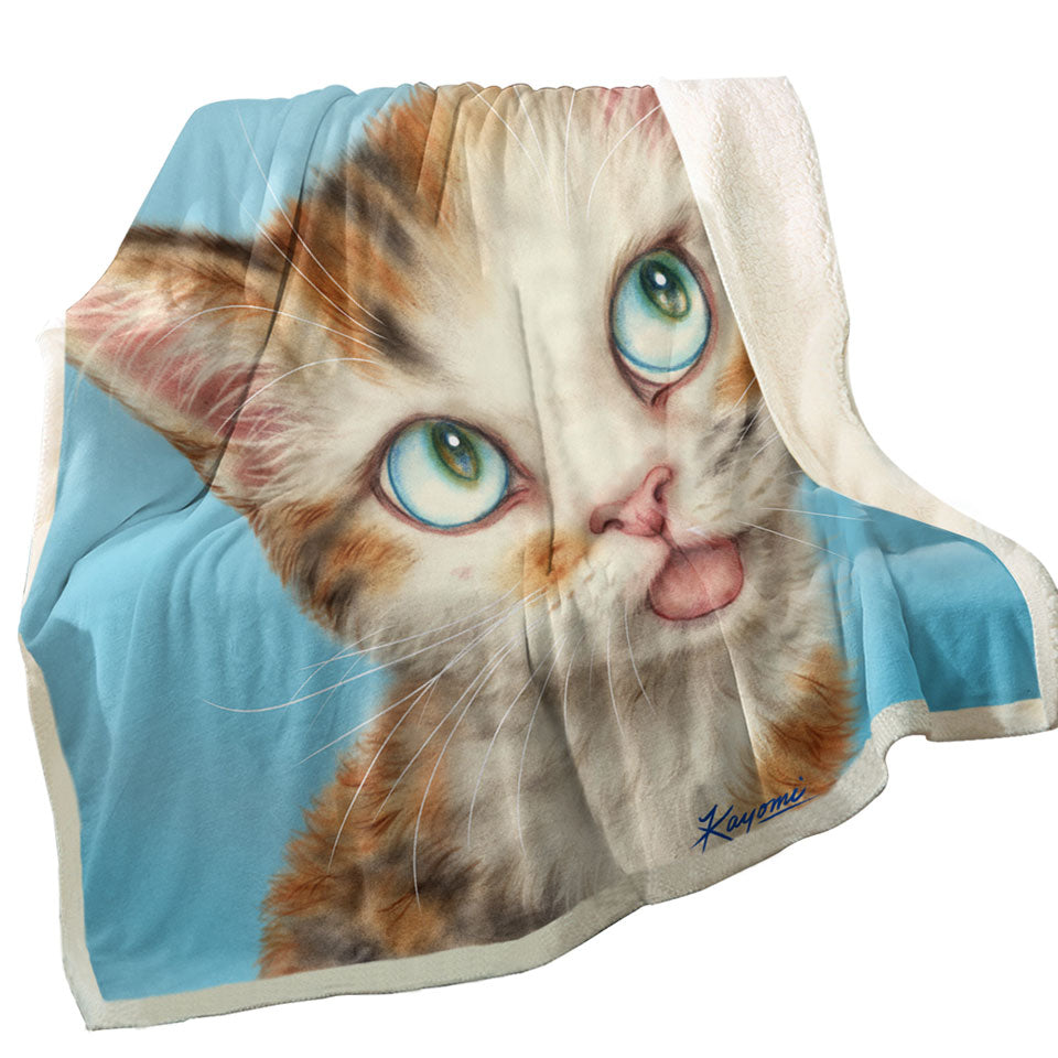 Girls Throws with Kittens Cute Drawings Beautiful Ginger Tabby Cat