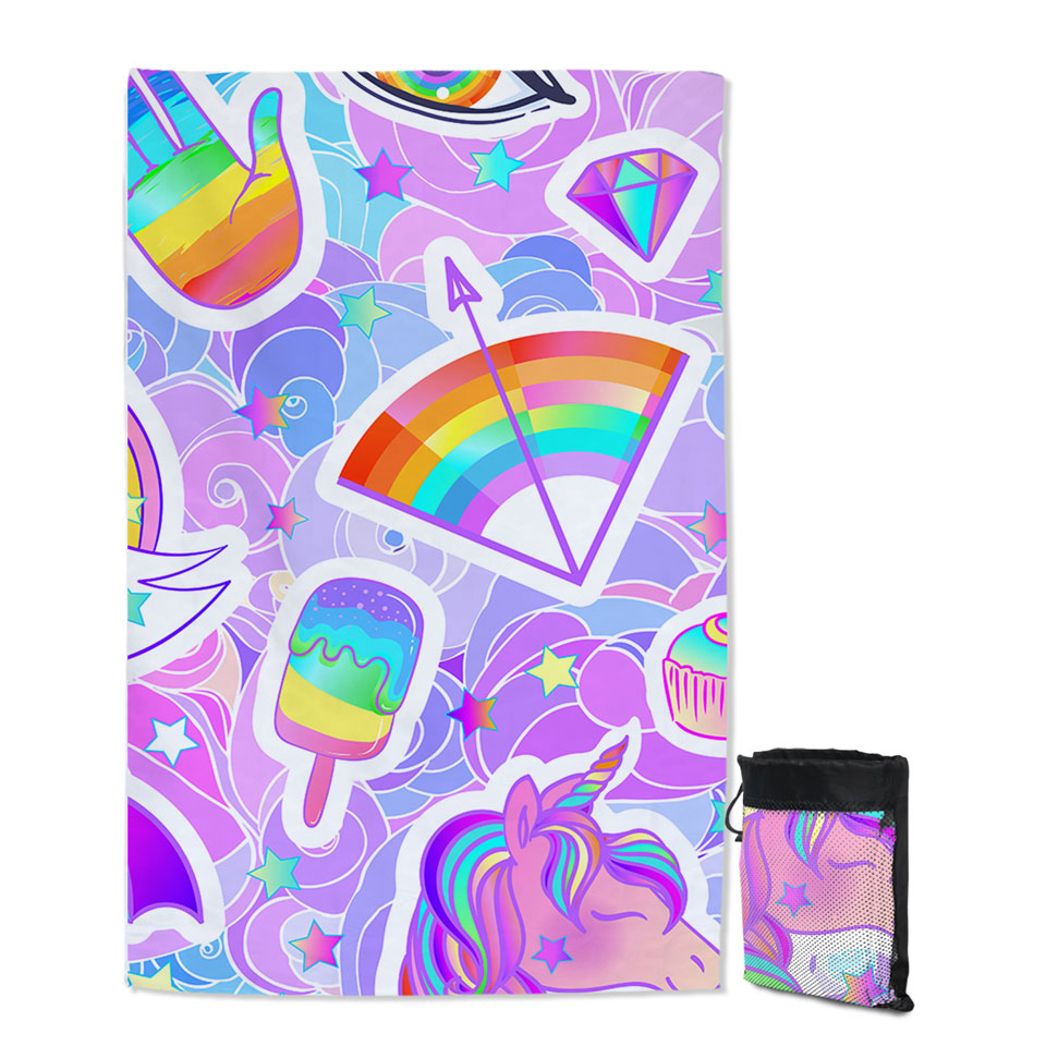 Girly Beach Towels Colorful Rainbow Pack