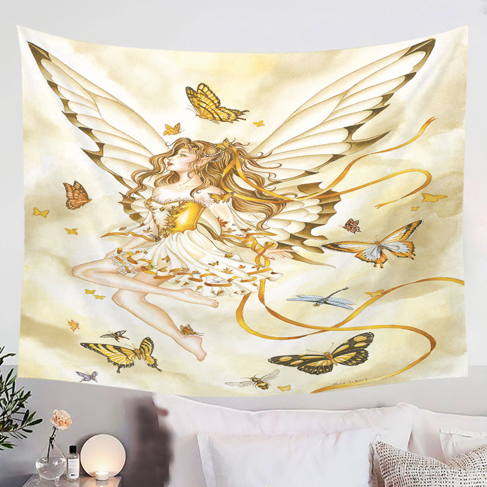 Girly-Fantasy-Art-Rhapsody-in-Gold-Butterfly-Girl-Tapestry