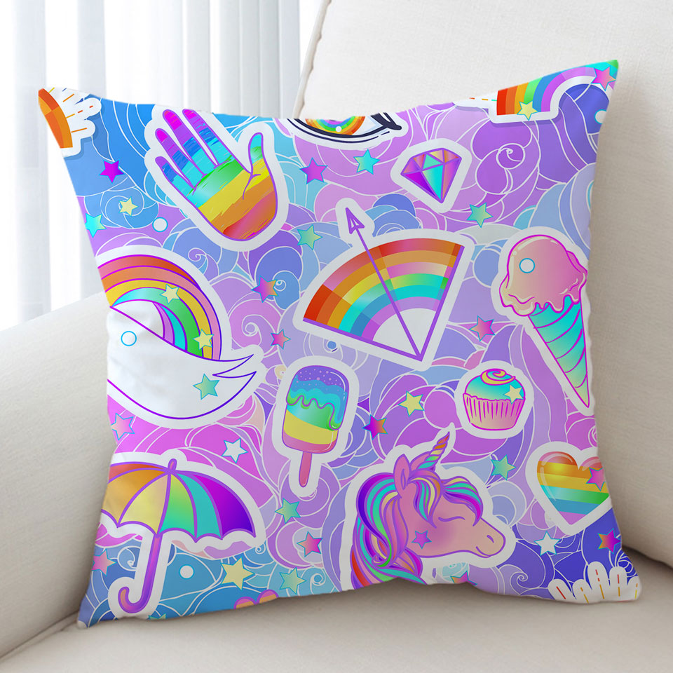 Girly Pack Colorful Rainbow Cushions