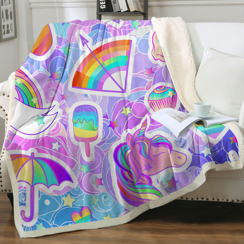 Girly Throws Colorful Rainbow Pack