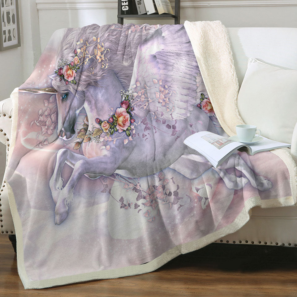 products/Girly-Throws-Spring-Flight-Rosy-Roses-and-Unicorn-Pegasus