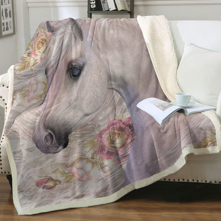 products/Girly-Throws-Winter-Rose-Roses-and-White-Horse