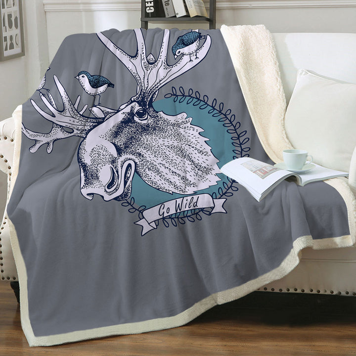 Go Wild Moose and Birds Throws