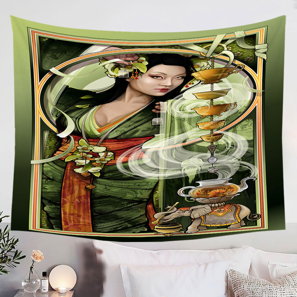 Goddess-of-Tea-Beautiful-Woman-Art-Wall-Decor-Tapestr