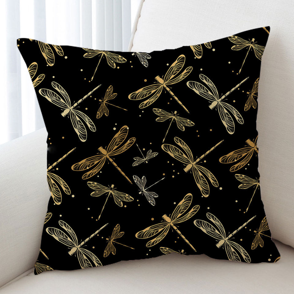 Golden Dragonflies Cushion