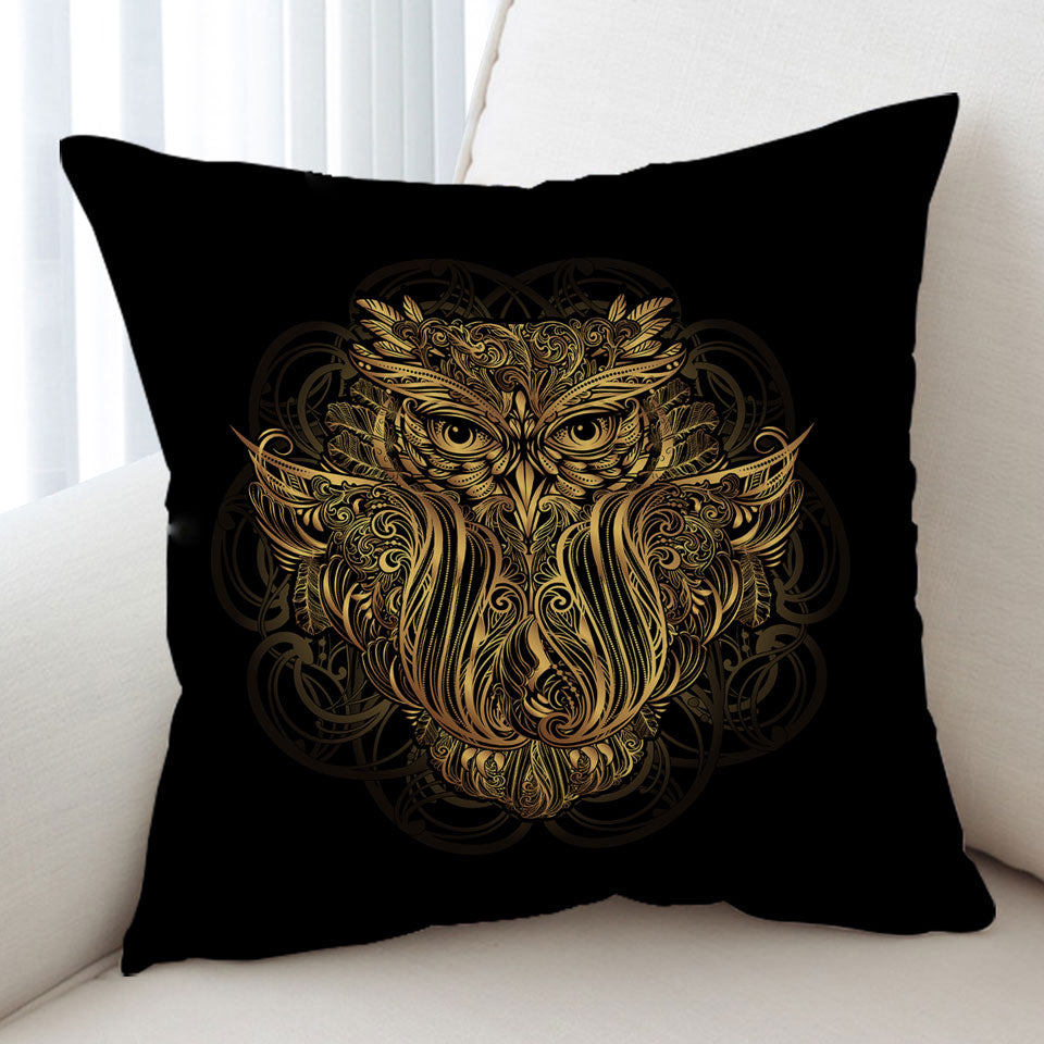 Golden Royal Owl Cushions