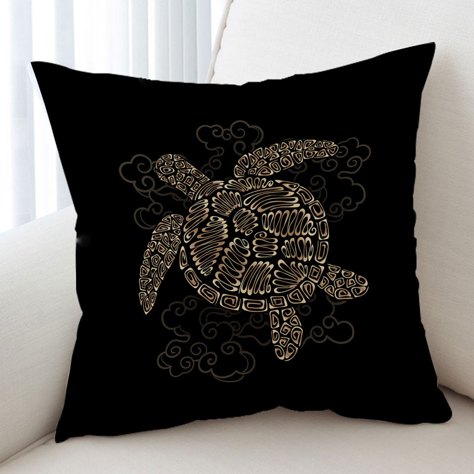 Golden Turtle Cushion Cover