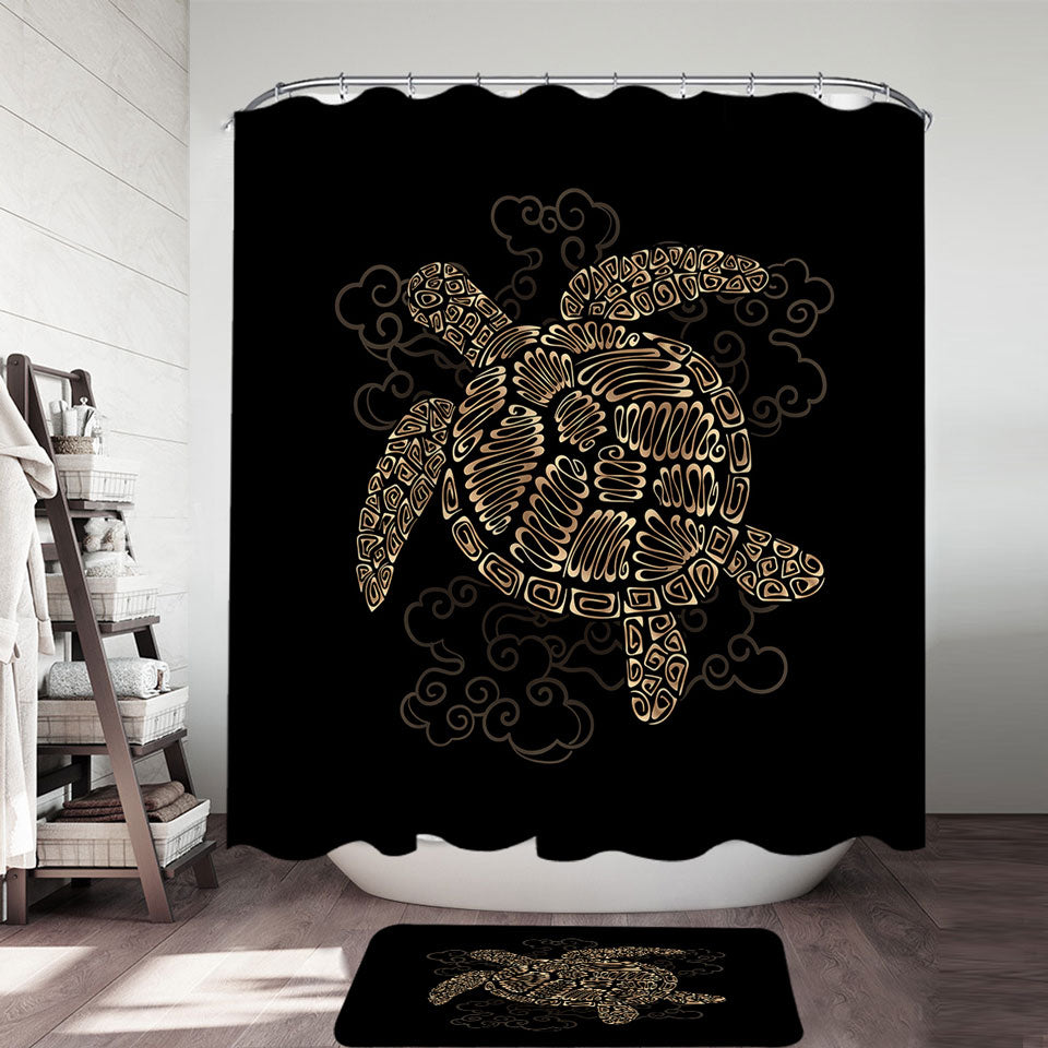 Golden Turtle Shower Curtain