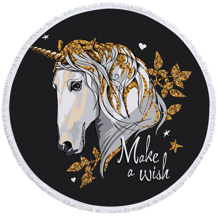 Golden Unicorn Beach Towels