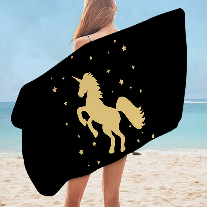 Golden Unicorn Swims Towel
