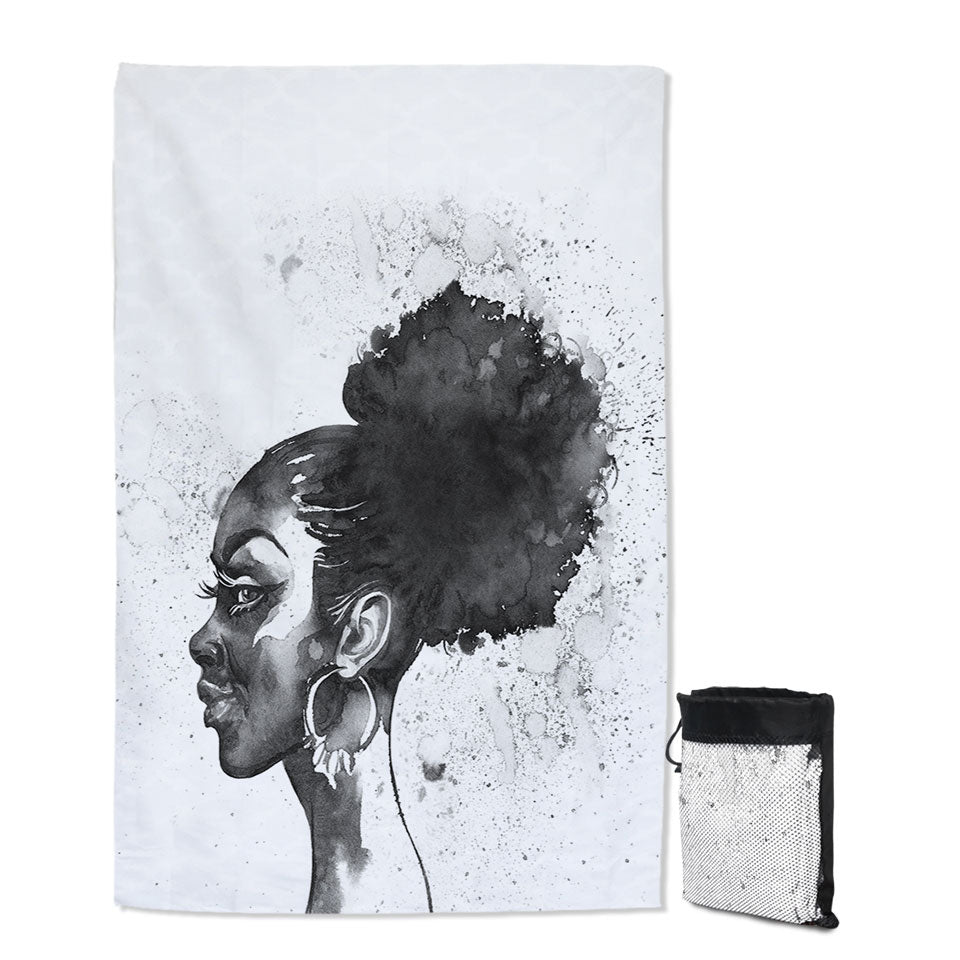 Gorgeous Black Girl Art Quick Dry Beach Towel