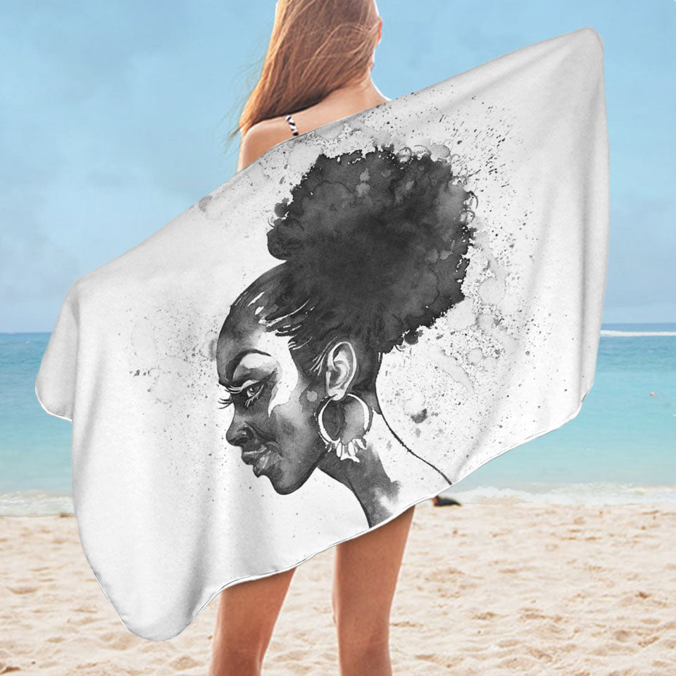 Gorgeous Black Girl Beach Towel