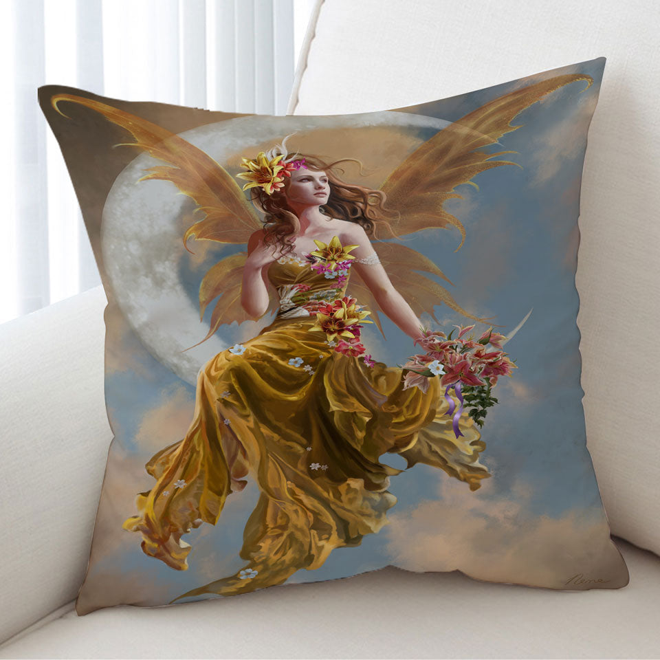 Gorgeous Cushion Covers Earth Moon and Flowers Fairy
