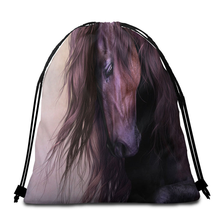 Gorgeous Long Haired Brown Horse Beach Towel Pack