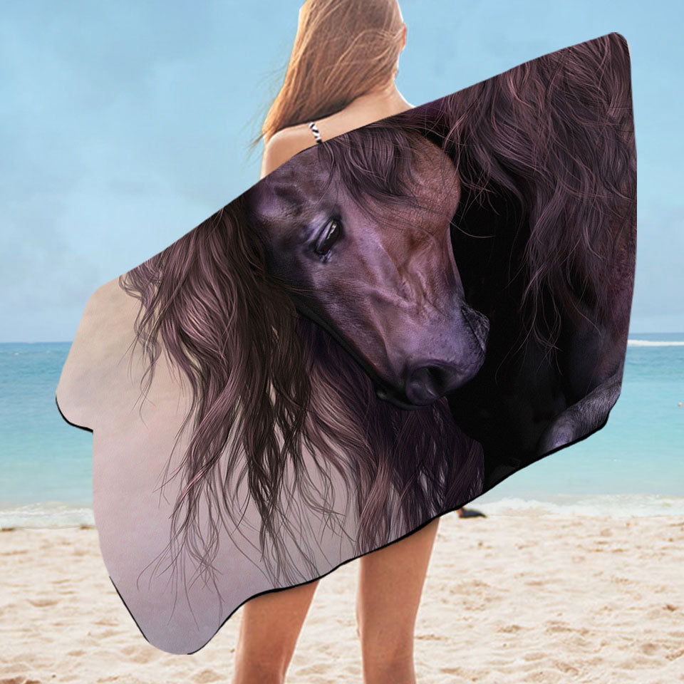 Gorgeous Long Haired Brown Horse Best Beach Towels
