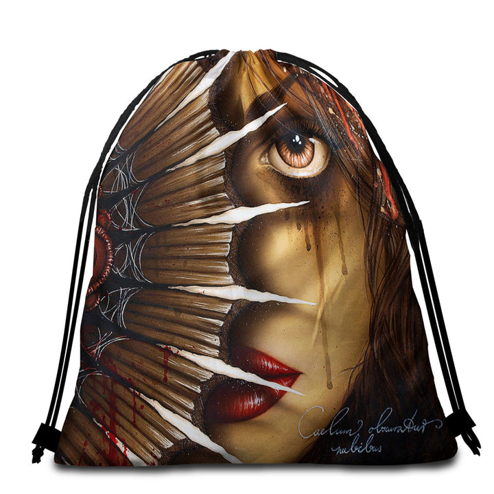 Gothic Beach Bags and Towels Fantasy Nahimana Bloody Woman