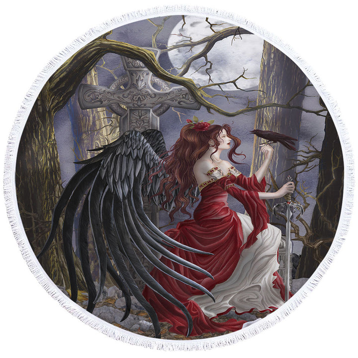 Gothic Circle Beach Towel Fantasy Art the Graveyard Fairy