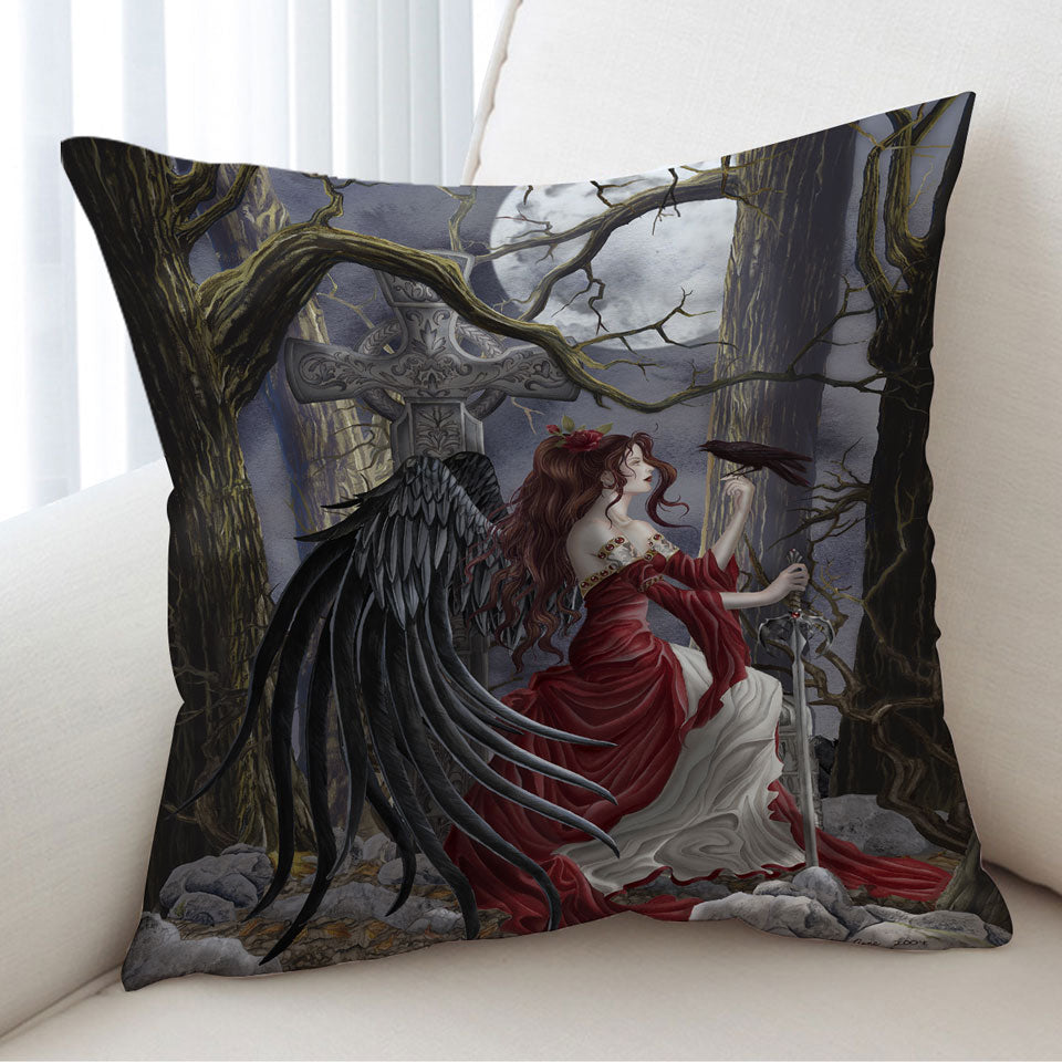 Gothic Cushions Fantasy Art the Graveyard Fairy