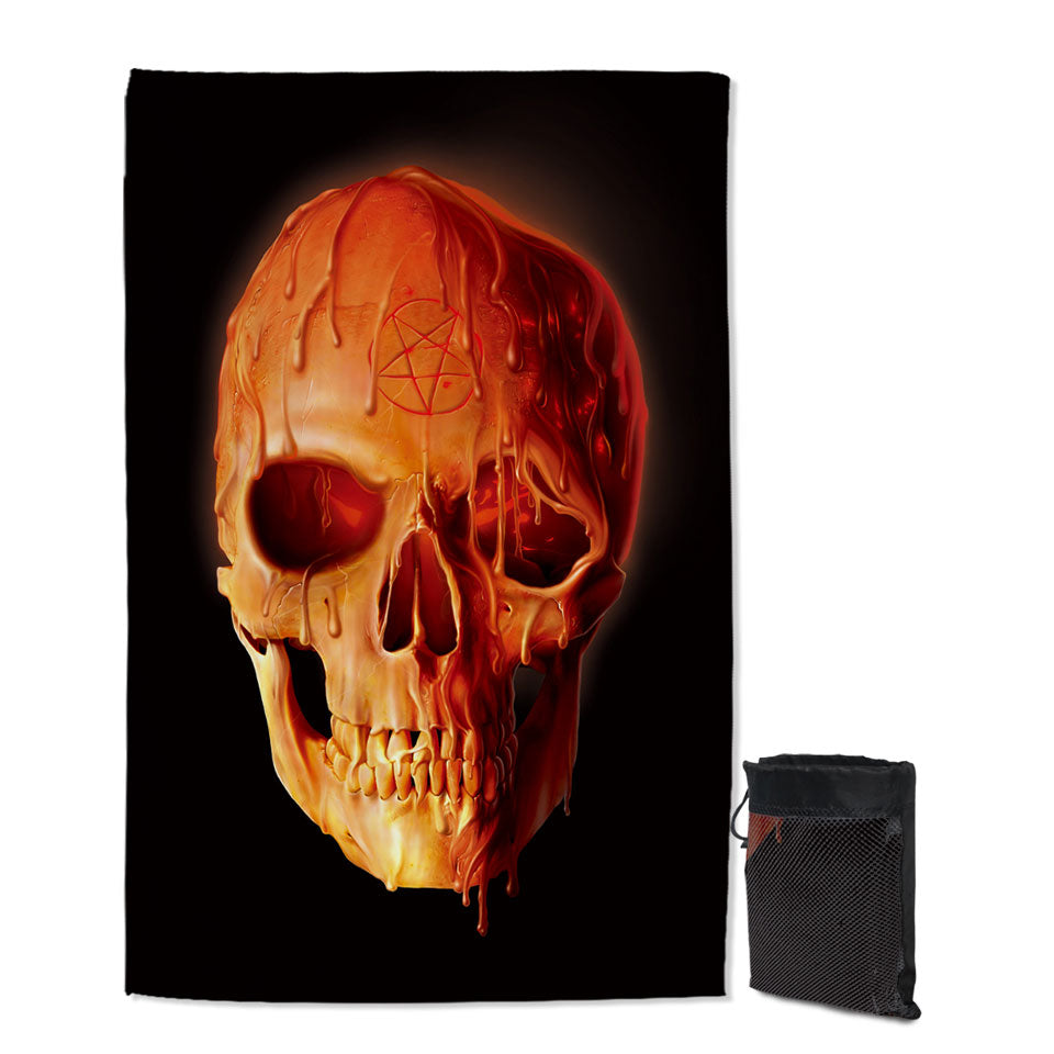 Gothic Dark Art Wax Skull Lightweight Beach Towel
