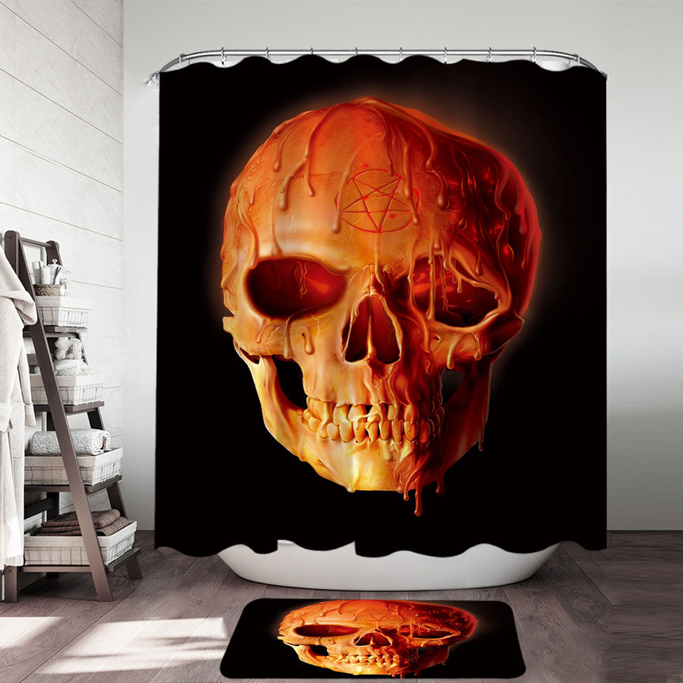 Gothic Dark Art Wax Skull Shower Curtain