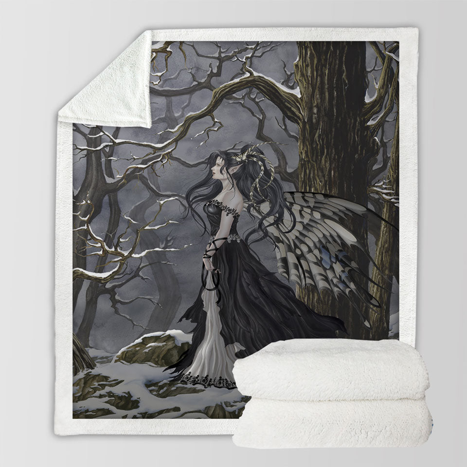 products/Gothic-Throw-Blanket-Hope-Fantasy-Artwork-of-the-Winter-Forest-Fairy