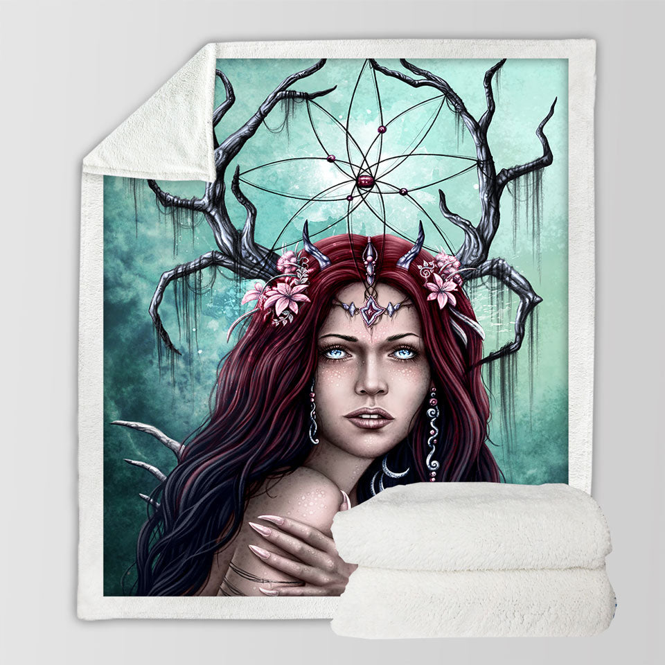 products/Gothic-Throws-with-Art-Scary-Devil-Woman-the-Dreamcatcher