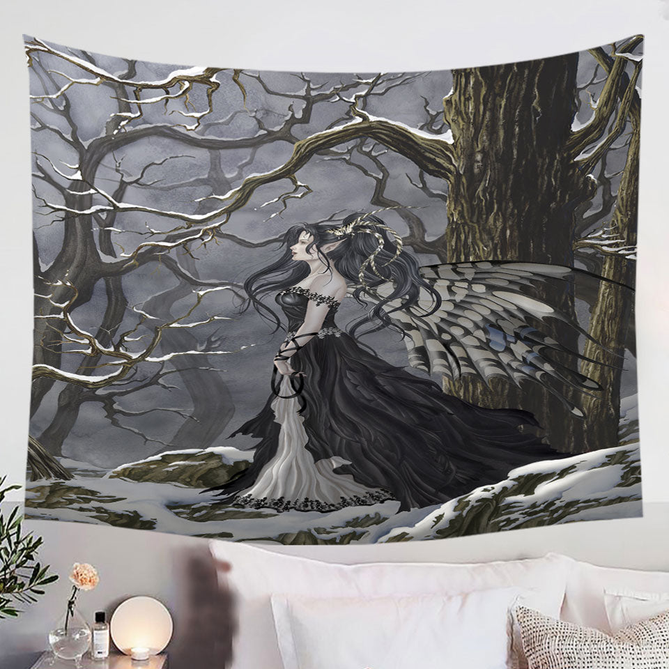 Gothic-Wall-Decor-Hope-Fantasy-Artwork-of-the-Winter-Forest-Fairy-Tapestry
