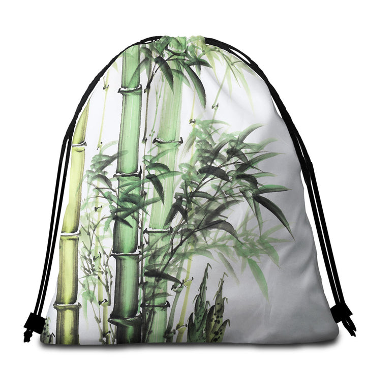 Green Bamboo Beach Towel Bags