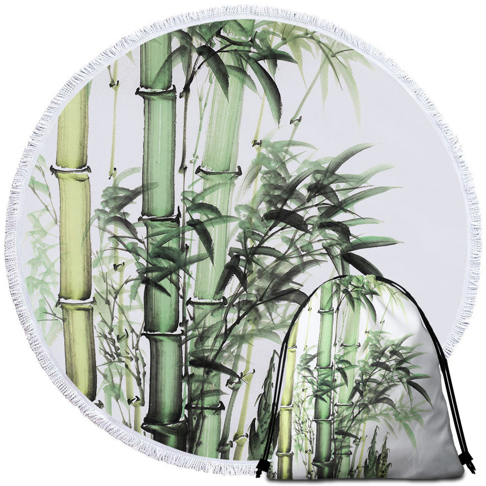 Green Bamboo Beach Towels