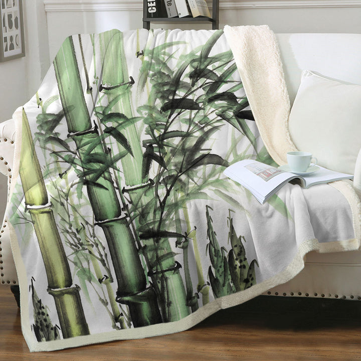 Green Bamboo Decorative Blankets