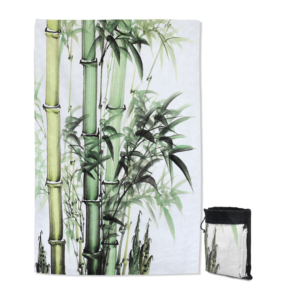 Green Bamboo Quick Dry Beach Towel for Travel