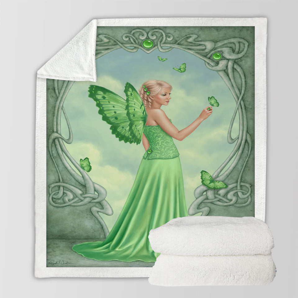 products/Green-Kids-Sherpa-Blankets-Peridot-Butterfly-Girl