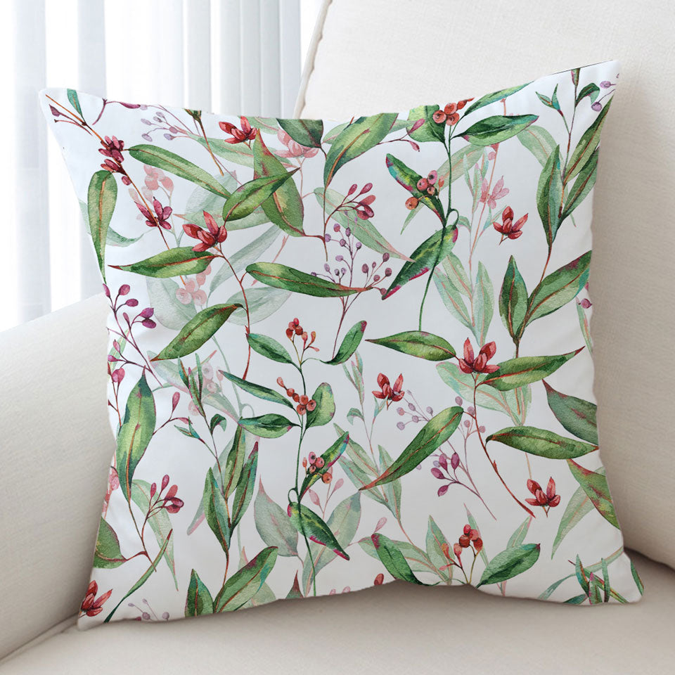 Green Leaves and Berries Cushion Covers